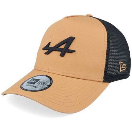 New Era - Motor Brun trucker Keps - Alpine F1 25 Seasonal E-frame Caramel/Black Trucker @ Hatstore