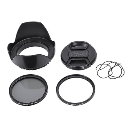 Cpl Uv Filter Kit 58mm Til Canon Eos 700d 100d 600d 1200d Objektivdæksel Modlysblænde