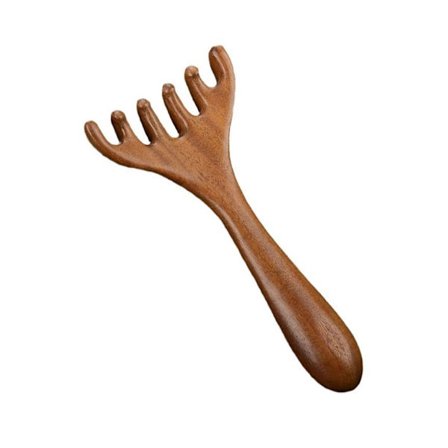 Naturlig Sandeltræ Hovedbundsmassagekam til Stresslindring og Hårpleje