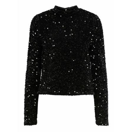 Pieces, Pckam LS TOP Zwart, Dames, Maat:M