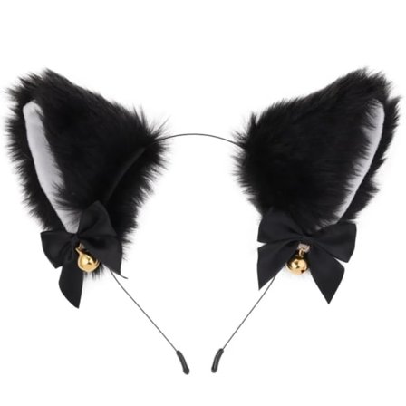 Handgjord Cat Fox Wolf Ears Huvudbonad Anime Dress Up Party Cosplay Halloween Black
