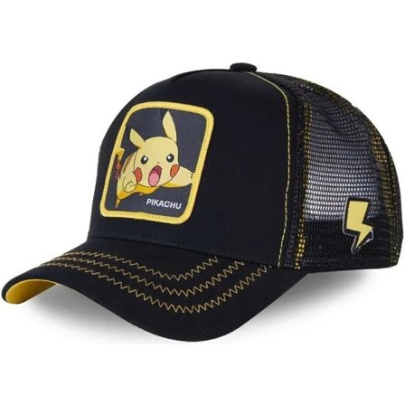 Cartoon Pikachu Net Hat Baseball Cap Kid Hat Casual Outdoor Svart Black A