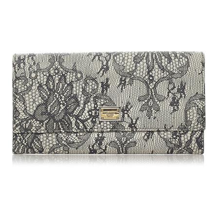 Dolce & Gabbana Pre-owned, Printed Leather Wallet Wit, Dames, Maat:ONE Size