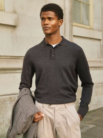 John Henric Men's Mørkebrun Poloskjorte Regular Fit Size S