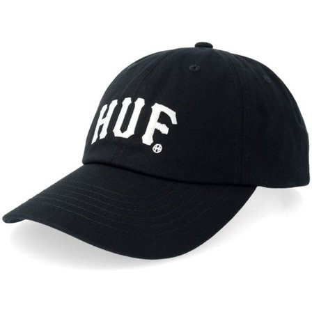HUF - Svart unconstructed Keps - Arch 6 Panel Cv Black Dad Cap @ Hatstore
