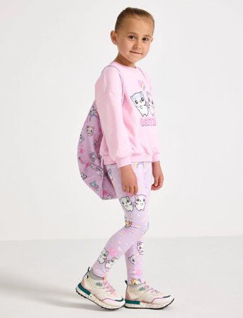 Lindex Leggings Br Inside Aop Cats A - Pink - 128