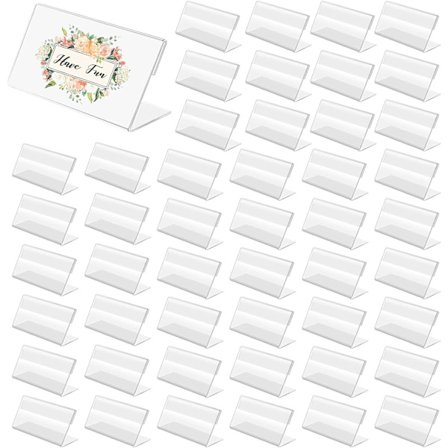 48 kpl hintalapputeline, läpinäkyvä akryylihintalapputeline leipomoille, ruokakaupoille, toimistoon (6*4cm)