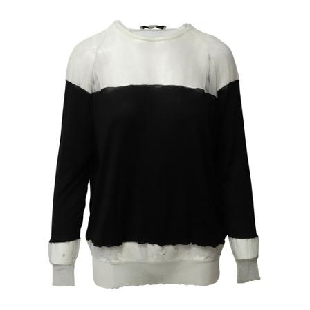 Stella McCartney Pre-owned Two-Tone Sweater in Silk Sort, Dame