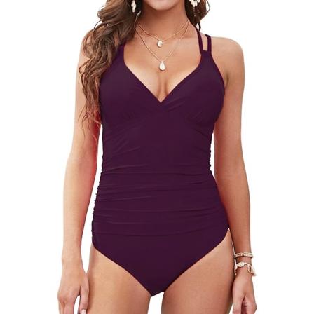 Uimapuvut Vatsan Hallinta V-kaula Hiha Yksivärinen