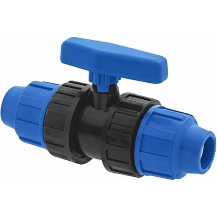 Kulventil för 25mm vattenrörskopplingar - 25mm PN10 Kompressionsventil - Kulventil Kompatibel med Polypropen- och PP-rör - 1 Styck