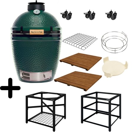 Big green egg Kulgrill Frame pakke plus, medium - Grøn/sort | KitchenOne