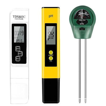 3stk PH Meter TDS PPM Meter Jordfugtmåler