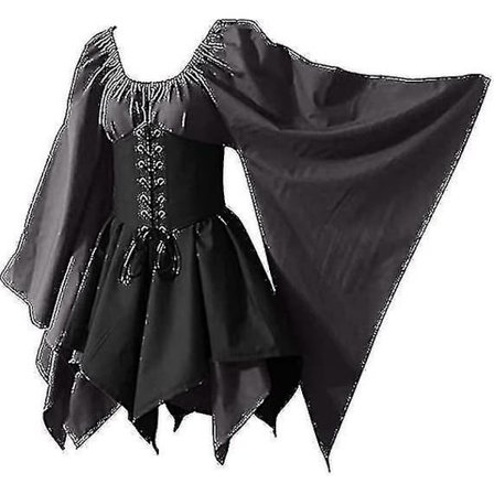 Kvinners middelalderrenessansekostymer Piratkorsettkjole Kvinner Flare-ermer Tradisjonell irsk kort kjole