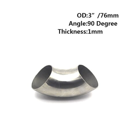 90 graders avgasböj 201 - Lämplig för bilmodifierat avgasrör Trappa handledare-3 tum/76MM (En bit)