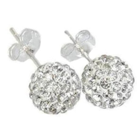 Øreringe Sølv Sparkling glitter - 10mm