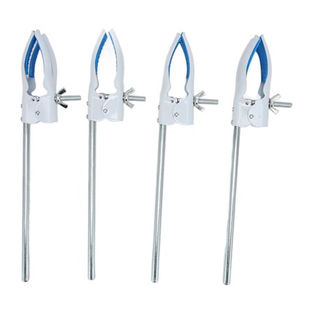 4 st Laborklämma 4-finger med gummibeläggning Professionell Universal Laborstativklämma i rostfritt stål för provrör och flaskor