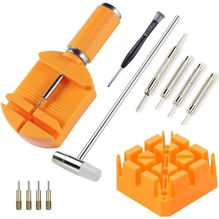 Ultimate Watch Link Removal -setti - Säädettävä rannekkeen korjaus ja koon muuttaminen, rannekkeen irroitustyökalu, ruuvimeisseli, vasara, tappi, 