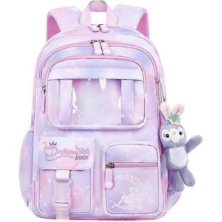 Barneskoleryggsekk for jenter, barn, primær skolesekk, bokveske, vanntett nylonsekk, fritidsryggsekk 5-12 år