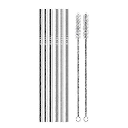 For Stanley Tumbler Rustfrie Stålsugerør 6-pakning Med 2 Rengjøringsbørster Gjenbrukbare Miljøvennlige Metallsugerør Universell Passform