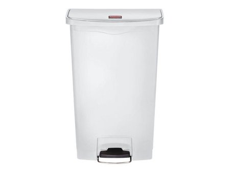 Rubbermaid Commercial Products Pedaltunna, Slim Jim, fliplock, 68 l, fotpedal, polyetylen, vit - Lyreco - Städ och hygien - Avfallshantering och 