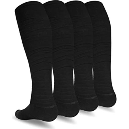 Fodboldstrømper 2 par, ekstra lange polstrede sportssokker til mænd &