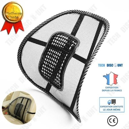 Massagekudde - TD - Resa - Svart nylon - 39x41 cm - Ortopedisk komfort