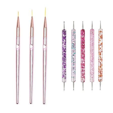 5/20 kpl Kynsitaide Sivellin Design Kärki Maalaus Piirustus Kaiverrus Pistekynä Litteä Viuhka Liner Akryyli Geeli UV Kiillotus Manikyyri Työkalut