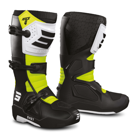 Crossstøvler Shot Race 4 Sort/Hvid/Gul 46