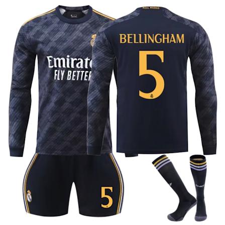 23-24 Vinter Real Madrid Bortefotballdrakt for Voksne og Barn Nr. 5 BELLINGHAM 0 24 24