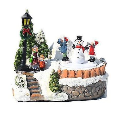 Hehkuva musiikki Pieni talo Joulu Lumiukko Kota Joululahjat Koristeet snowman