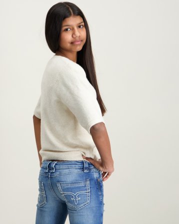 VERO MODA VMDOFFY 2/4 O-NECK BUTTON CARDIGAN GIRL Beigestä Villapuserot Tytöt - Kids Brand Store