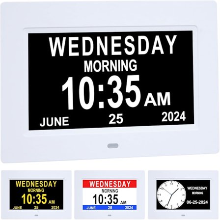 Demensklocka Alzheimerklocka Stor Digital Kalenderklocka för Seniorer, Klocka med Dag och Datum_yux