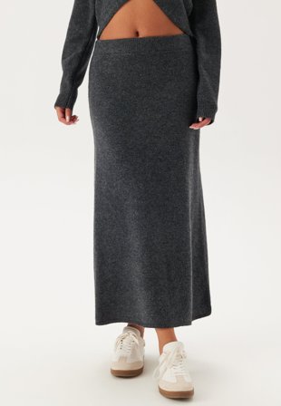 Pieces-Pcnanu Hw Long Knit Skirt Bc-XS