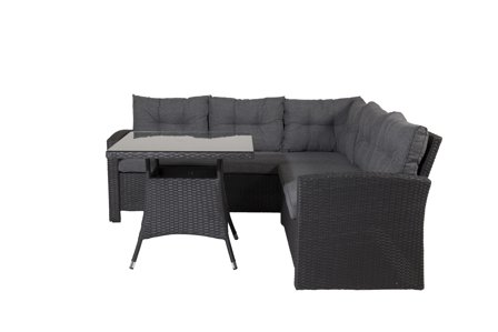 Venture Home Watford 7218-001 Loungeset soffa, bord, grått/svart, Utemöbler
