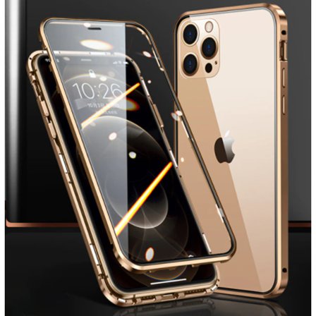 metallfodrall till iphone 12/12 pro guld