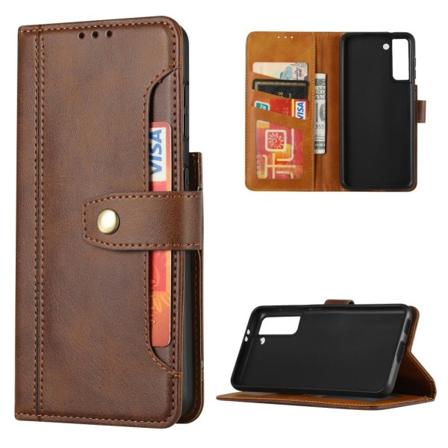 Samsung Galaxy S21 Plus - Premium Läder Fodral - Brun Brown Brun