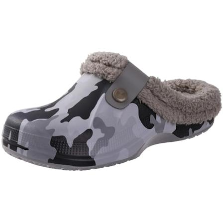 Eyriphy Mænd Clogs Sko Varm Plys Indendørs Tøfler Skridsikre Vandtætte Vinter Bomuld Slides Fluffy Pels Soveværelse Tøfler Til Mænd Camouflage 42-43(