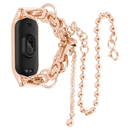 Xiaomi Mi Smart Band 4 / 3 coolt klockarmband i rostfritt stål - Roséguld