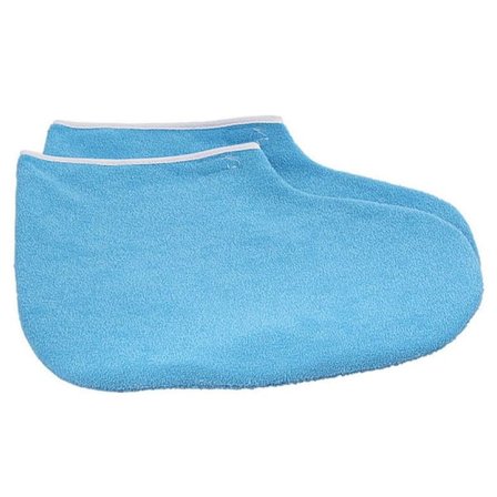 Parafiinihanskat, froteehanskat ja -saappaat, parafiinivahajalat, siniset