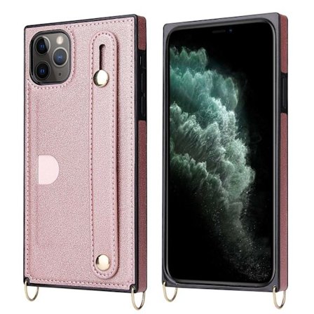 Kotelo Samsung S20 Ruusukulta Naisten nahkainen kaulanauha crossbody korttipaikka