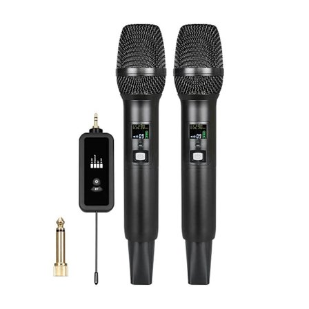 Dual Wireless Microphone System: Karaoke & Conference Ready