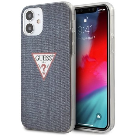 Guess GUHCP12SPCUJULDB iPhone 12 mini 5,4" marinblå/mörkblå hårda fodral Jeans Collection