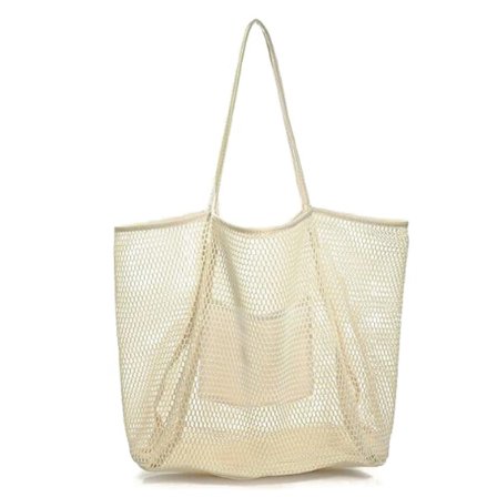 Mesh Beach Tote Damaxelhandväska