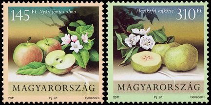 Ungarn - Æbler og pærer - Postfrisk sæt 2v