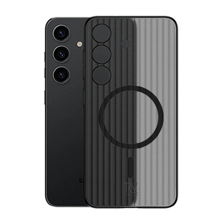 Samsung Galaxy S24 Mobilskal Korrugerad med Magnet Rvelon - Svart