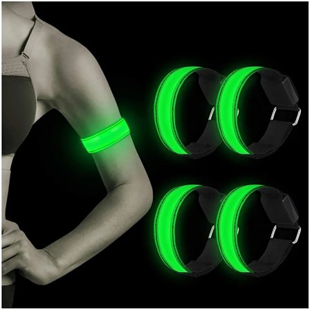 Uppladdningsbara LED-armband - 4 stycken med USB-ljusremsor