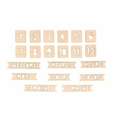 Træsilhuetter - Fine Vuggesange - 68 stk. - Naturlige - Tilpasselige - DIY