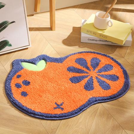 Orange Badrumsmatta, Halksäker Absorberande Badrumsmatta, Hudvänlig