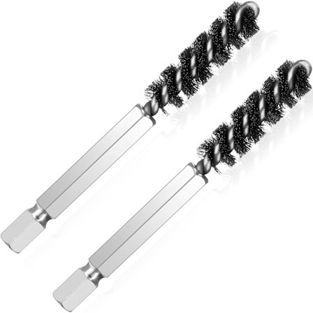 Golfklubbor Hoselborste Golfklubbborste Trådborste Rengöringsverktyg Elektrisk Borr Trådborste för Järn och Trä (Silver-2 Stycken)