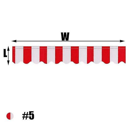 Born Pretty 2,5 m/3 m/3,5 m/4 m/5 m Butiksbanner Ersättning Vattentät Tygremsor Vågig Valans Solskydd Tak Markis